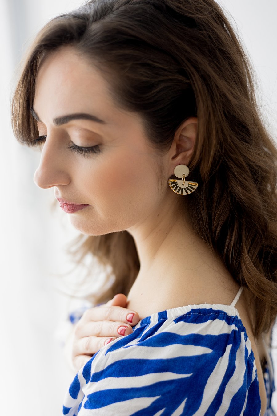 Image of NÚBIA Earrings with Gold Stripes