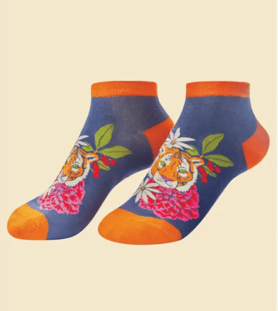 Image of Floral Tiger Ankle Socks