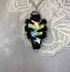 Black Spiky Labradorite Coffin Necklace 