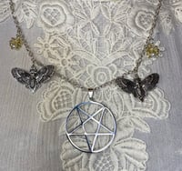 Image 1 of Inverted Pentagram with Death's Head Moth's and Spiders by Ugly Shyla