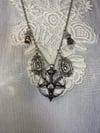 Goat's Head Inverted Pentagram Necklace With Spiderwebs and Hands by Ugly Shyla 