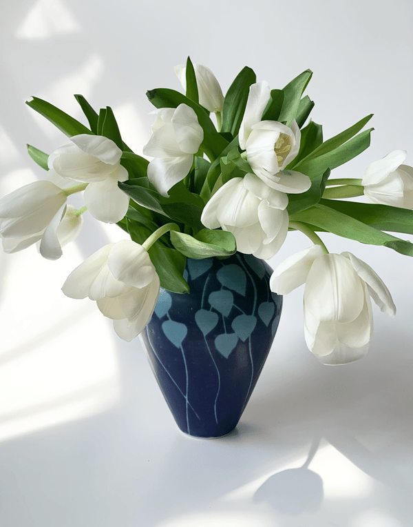 Image of Blue Vines Vase (7" Height)