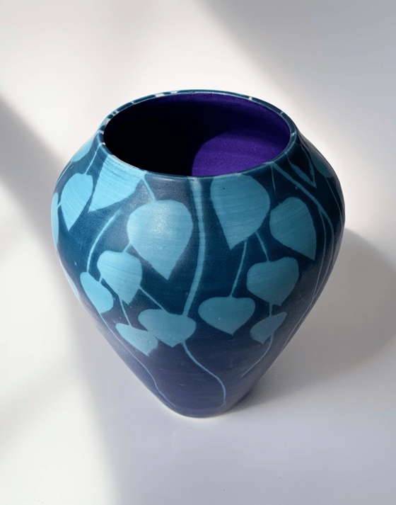 Image of Blue Vines Vase (7" Height)