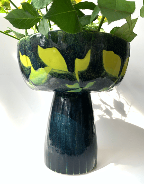 Image of Lemon Tree Vase & Pedestal Bowl (9" Height)