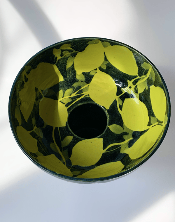 Image of Lemon Tree Vase & Pedestal Bowl (9" Height)