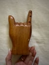 1970s honeyed wood handcarved "hang loose" statue #2