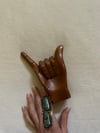 1970s hand carved "Hang Loose" wood statue #3