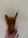 1970s hand carved "Hang Loose" wood statue #3