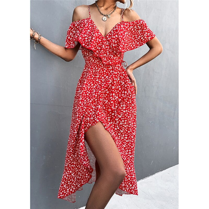 Image of WAYOFLOVE Ladies Red Dress