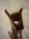 1970s hand-carved wooden "Hang Loose" statue #5