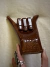 1970s hand-carved wooden "Hang Loose" statue #5
