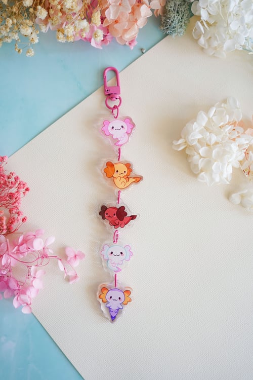 Image of Colorful Axolotl Linking Charm