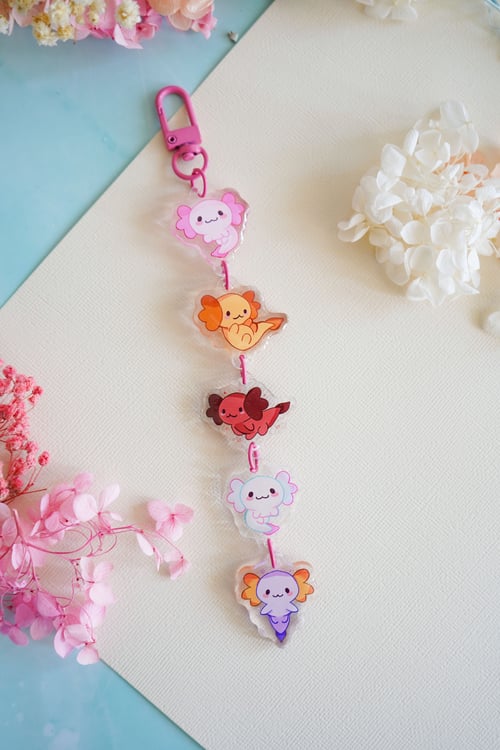 Image of Colorful Axolotl Linking Charm
