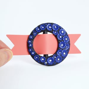 Image of Flowery Blue Vintage Buckle Brooches