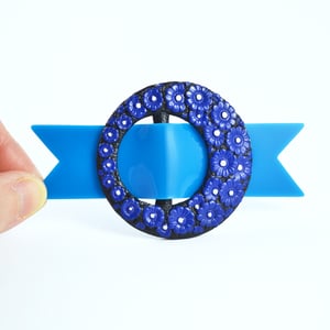 Image of Flowery Blue Vintage Buckle Brooches