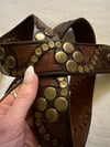 1960s handcrafted studded brass belt