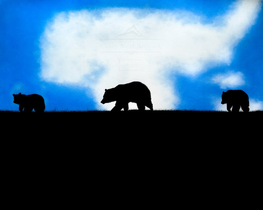 Image of Grizzly Family Silhouette