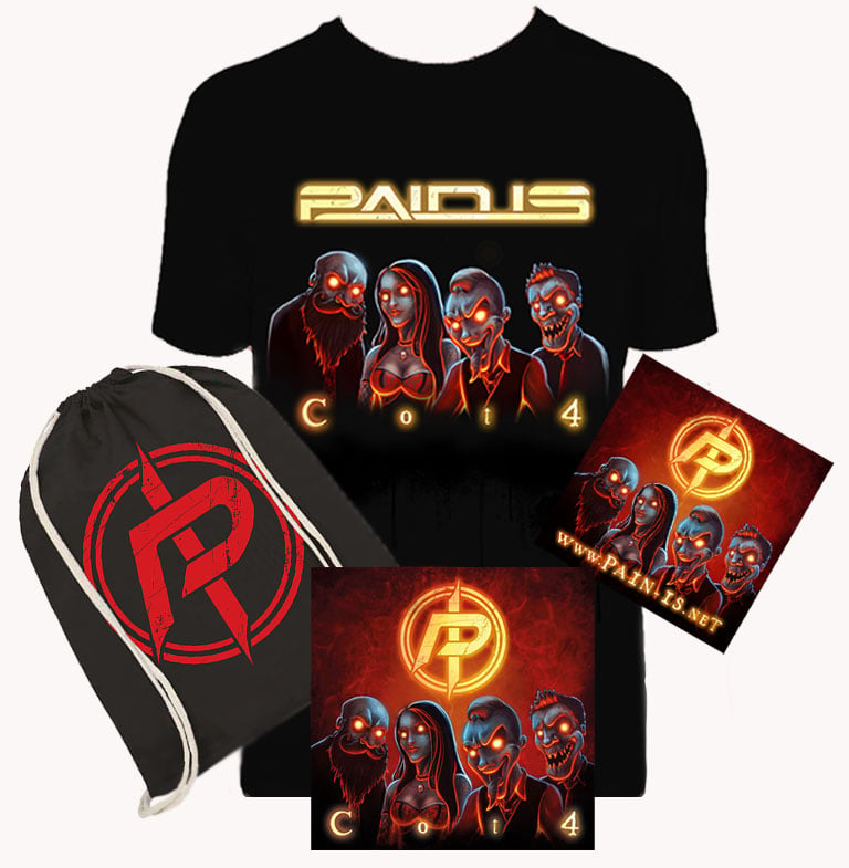 Image of LIMITED PACKAGE: CD + SHIRT + Sticker  in original Pain Is Bag