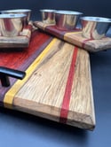 Charcuterie/Cutting Board w/ 2 Condiment Caddies - 3 Piece Set