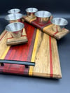 Charcuterie/Cutting Board w/ 2 Condiment Caddies - 3 Piece Set