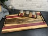 Black Limba, Purple Heart, and Maple Charcuterie/ Cutting Board w/ Condiment Caddy