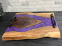 Walnut and Purple Epoxy River Charcuterie Board