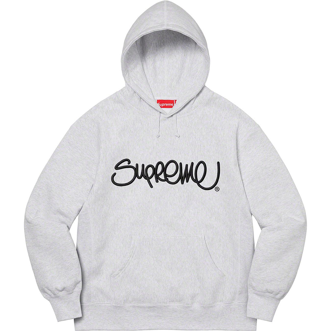 Supreme Raised Handstyle Hoodie Ash Grey (SS22) | TheNorthFashion