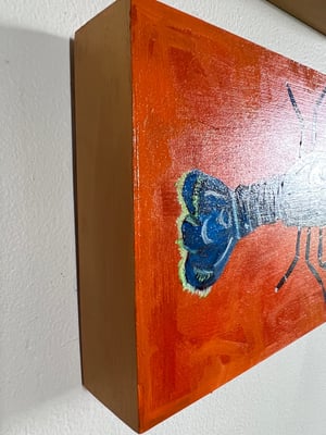 Image of The blue lobster of Belfast. Original oil painting.
