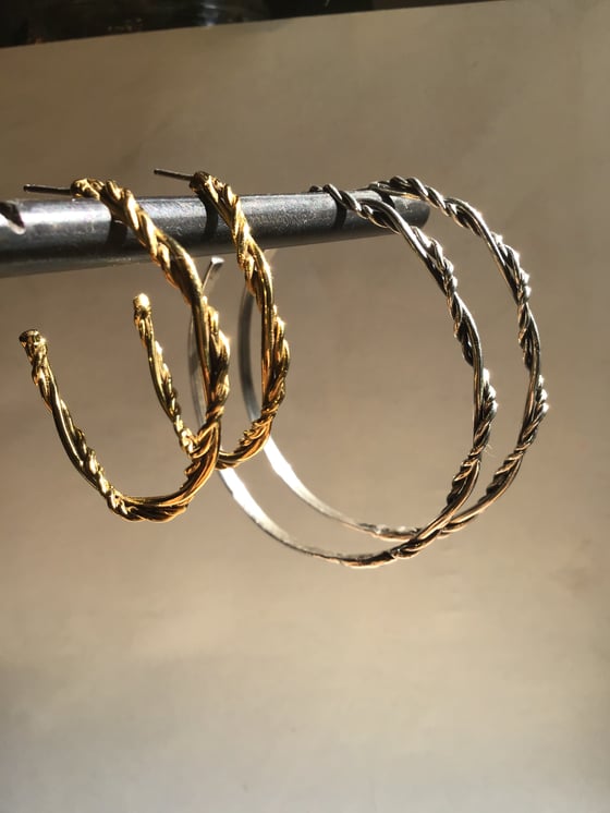 Image of Braided & Twisted hoop earrings