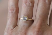 Image 4 of Handmade rose cut diamond ring. Cushion cut. Engagement. 18k. Monet