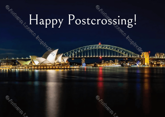 Image of P9 Happy Postcrossing Sydney Harbour at Night - NEW!