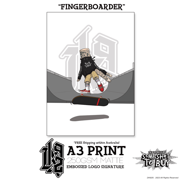 Image of "Fingerboarder" - A3 Print