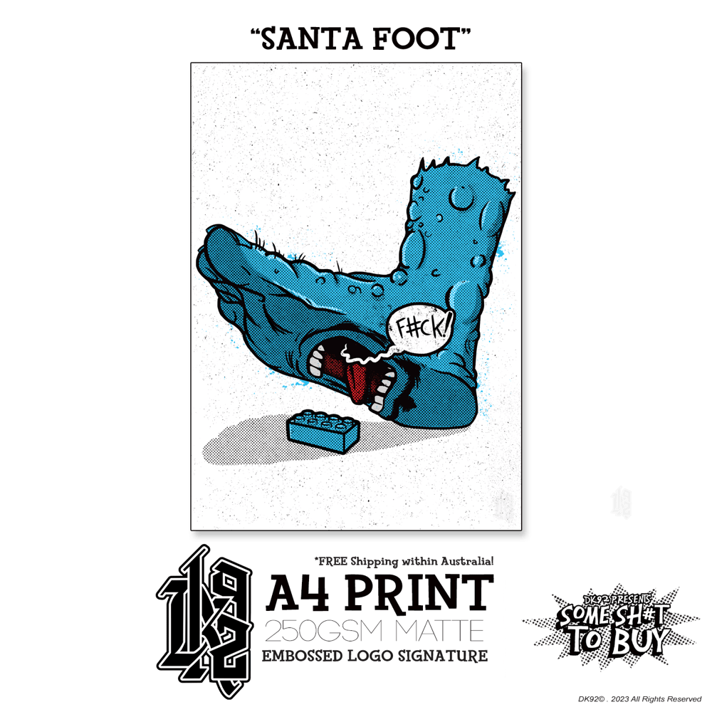 Image of "Santa Foot" - A4 Print