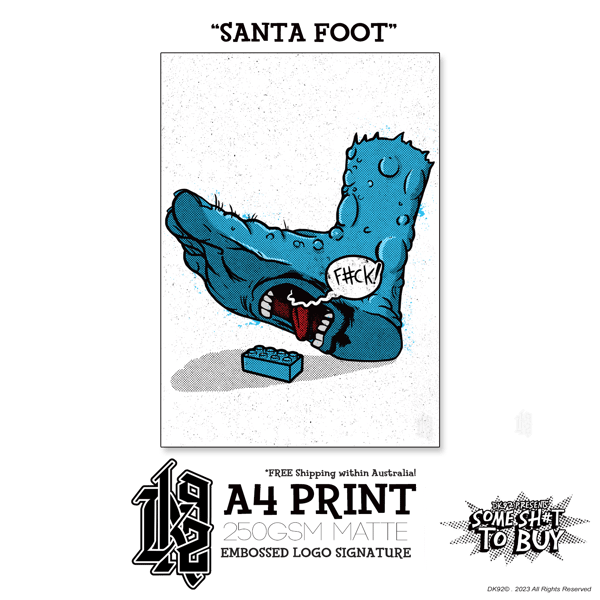 Image of "Santa Foot" - A4 Print