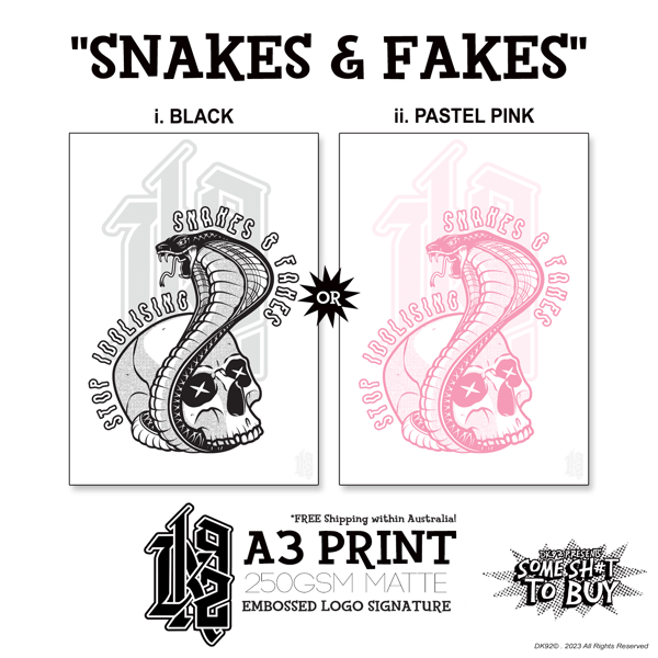 Image of "SNAKES & FAKES" - A3 Print