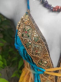 Image 3 of Mykonos Turquoise and blue tie dye jewelled jumpsuit