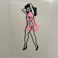 Image 3 of Lady Linocut Prints
