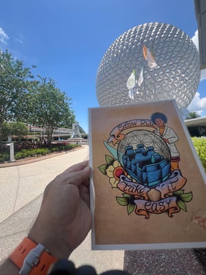 Image of 8.5x11 “Slow Ride” Spaceship Earth/Epcot Print