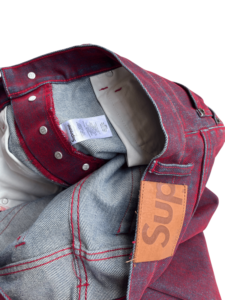 Supreme Archive Denim Jacquard Regular Jean - Blue | Editorialist