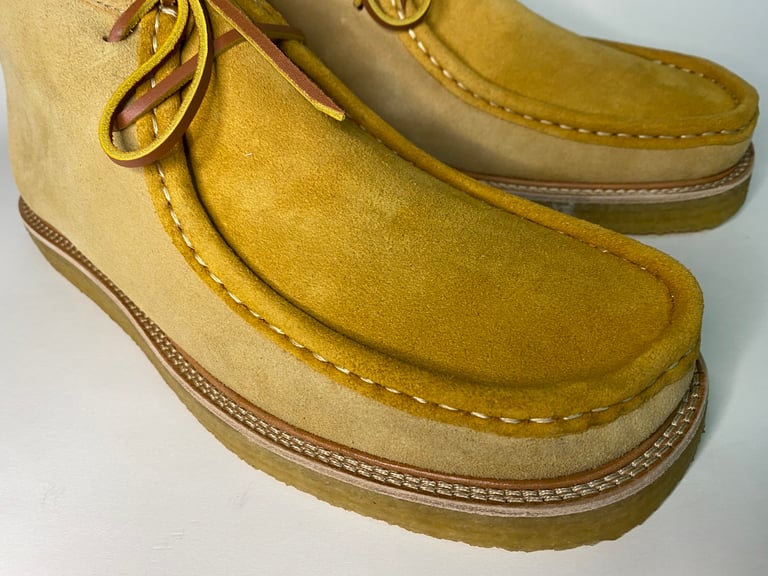 W.bunch wallabee mid top tan suede shoes made in Spain Image 5