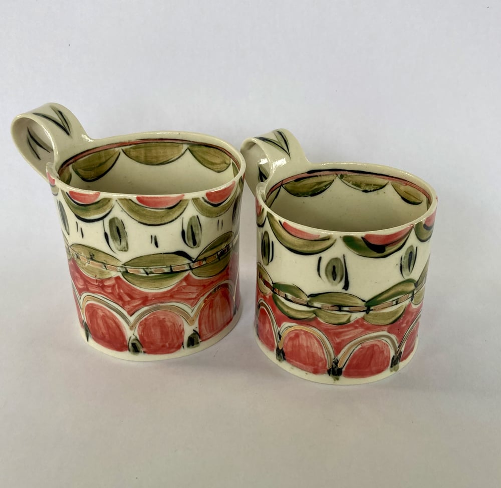 Image of Green and pink and gold cups