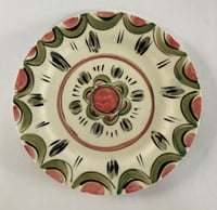 Image 1 of Green and pink teacup and plate