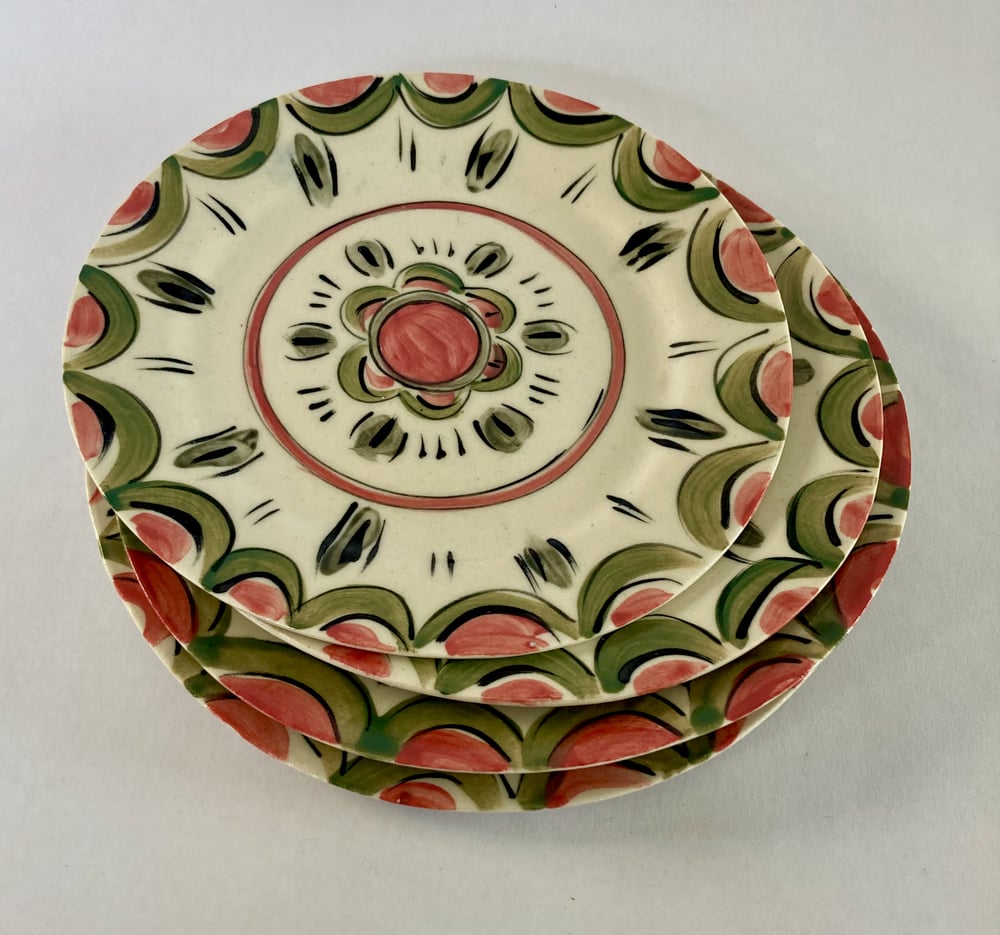 Image of Green and pink and gold cups