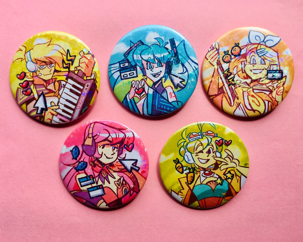 Vocal Synth 58mm Holo Badges