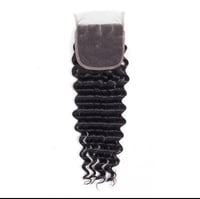 Image 2 of 100% Human Hair Virgin Brazilian 4x4 HD/ 5x5 / 13x4 Frontal Closure Deep Wave