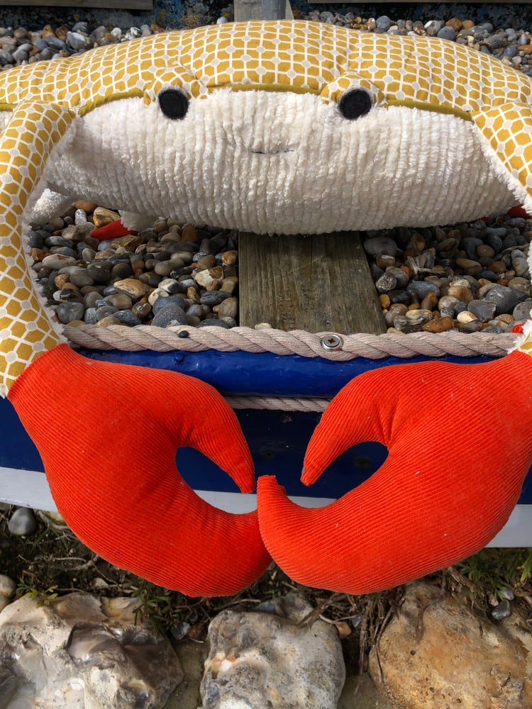 Image of Handmade Toy Crab With His Soft Shell (Yellow)