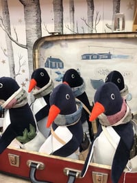 Image 5 of Handmade Velvet Toy Penguin And His Satchel Of Fish