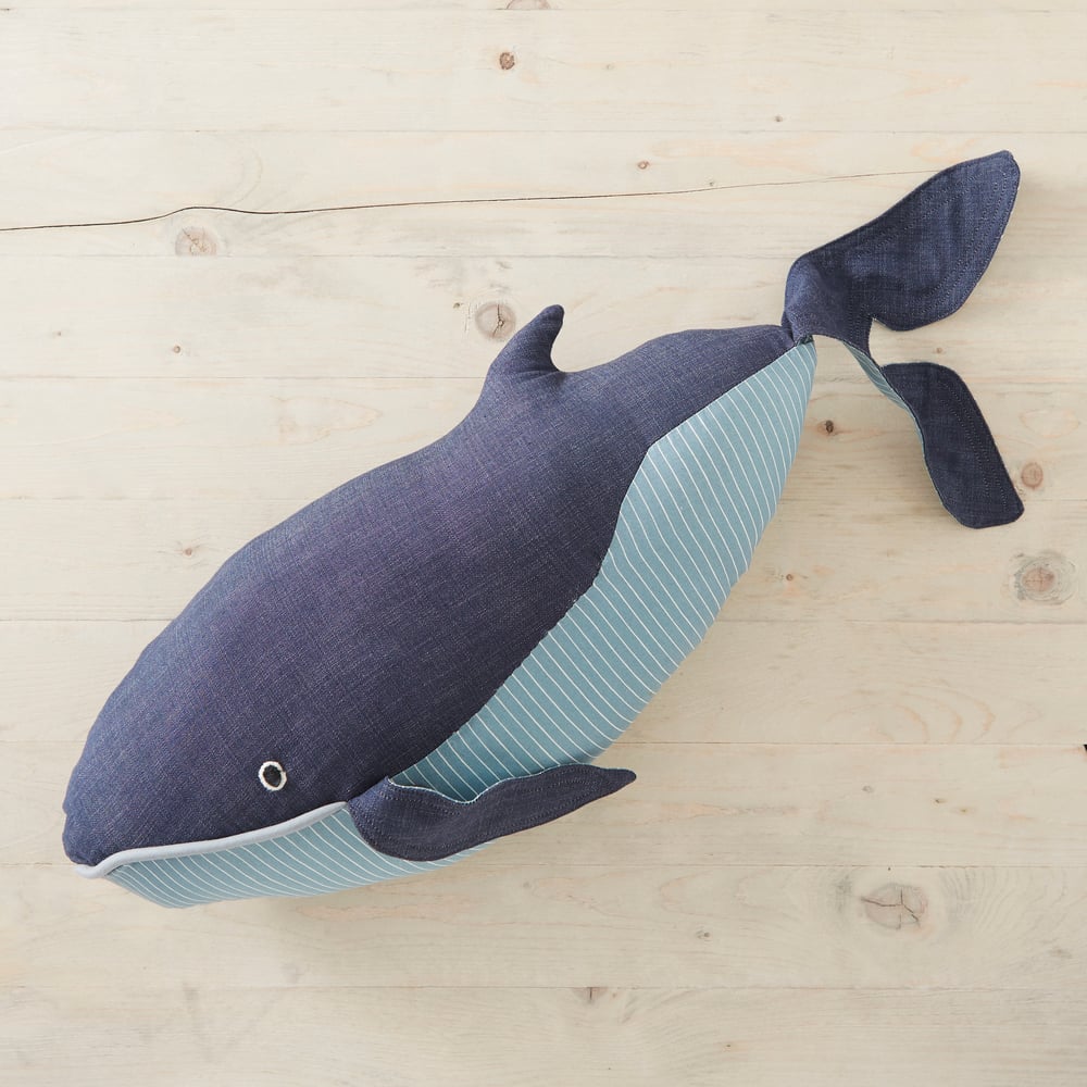 Image of Handmade Toy Denim Blue Whale (1)