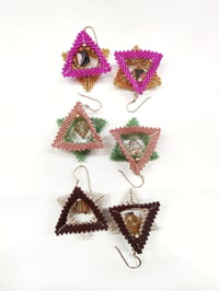 Image of Double Triangle Rotating Earrings