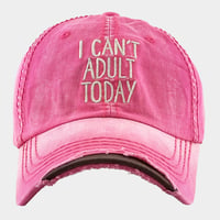 Image 1 of 'I Can't Adult Today' Distressed Denim Cap for Ladies, Gift for Mom, Gift for Her